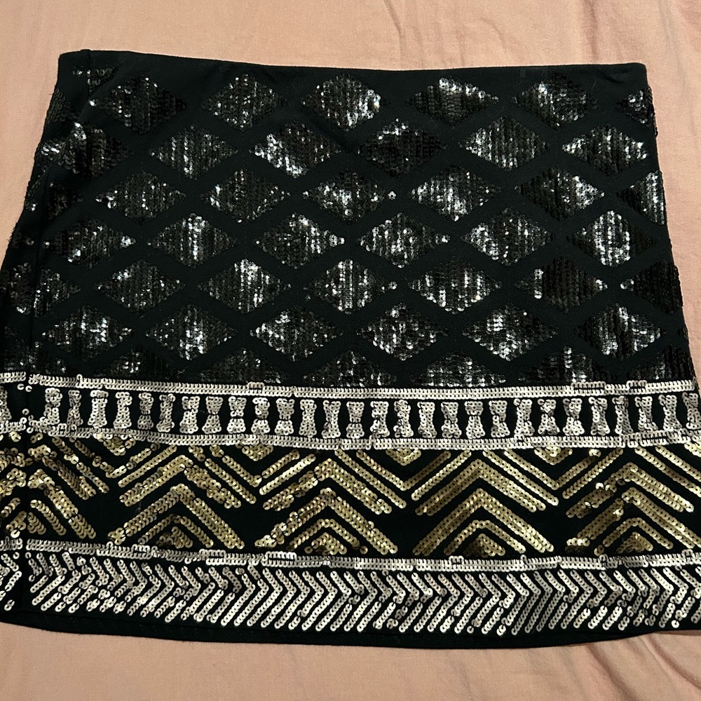 Express, sequins mini skirt, small, black